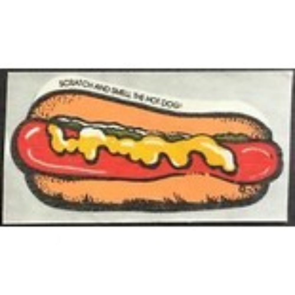 Vintage Mello Smello Hot Dog Sticker Scented Rare